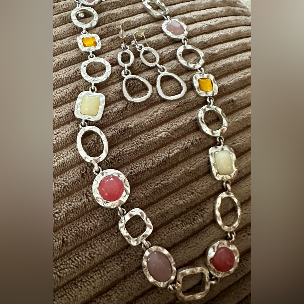Lia Sophia Silver Necklace with Vibrant Accents